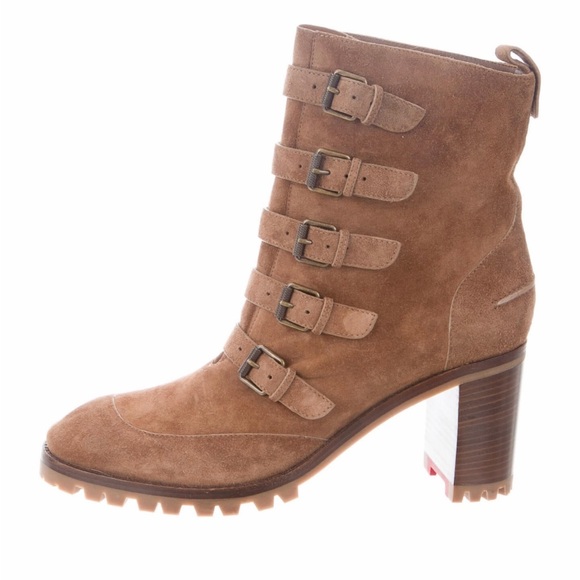 Christian Louboutin tan suede buckle boots. Size 10 (box not included) - Picture 7 of 11